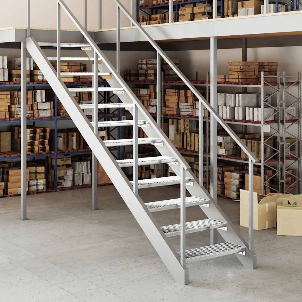vidaXL Gitterroststufe 70x24x7 cm Verzinkter Stahl