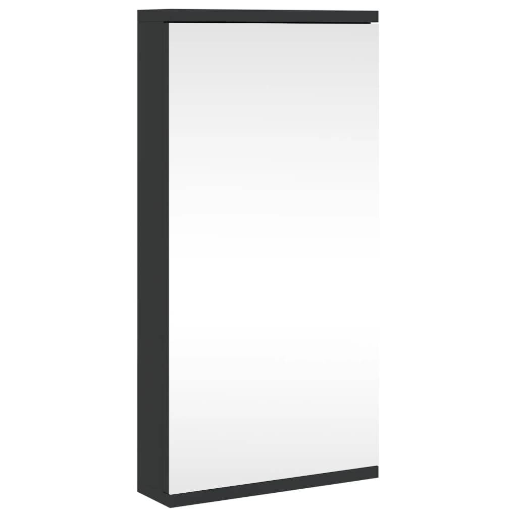 vidaXL Eck-Spiegelschrank Schwarz 30x24x60 cm
