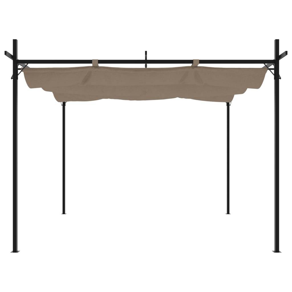 vidaXL Pergola mit Schiebedach Taupe 295x292x230 cm