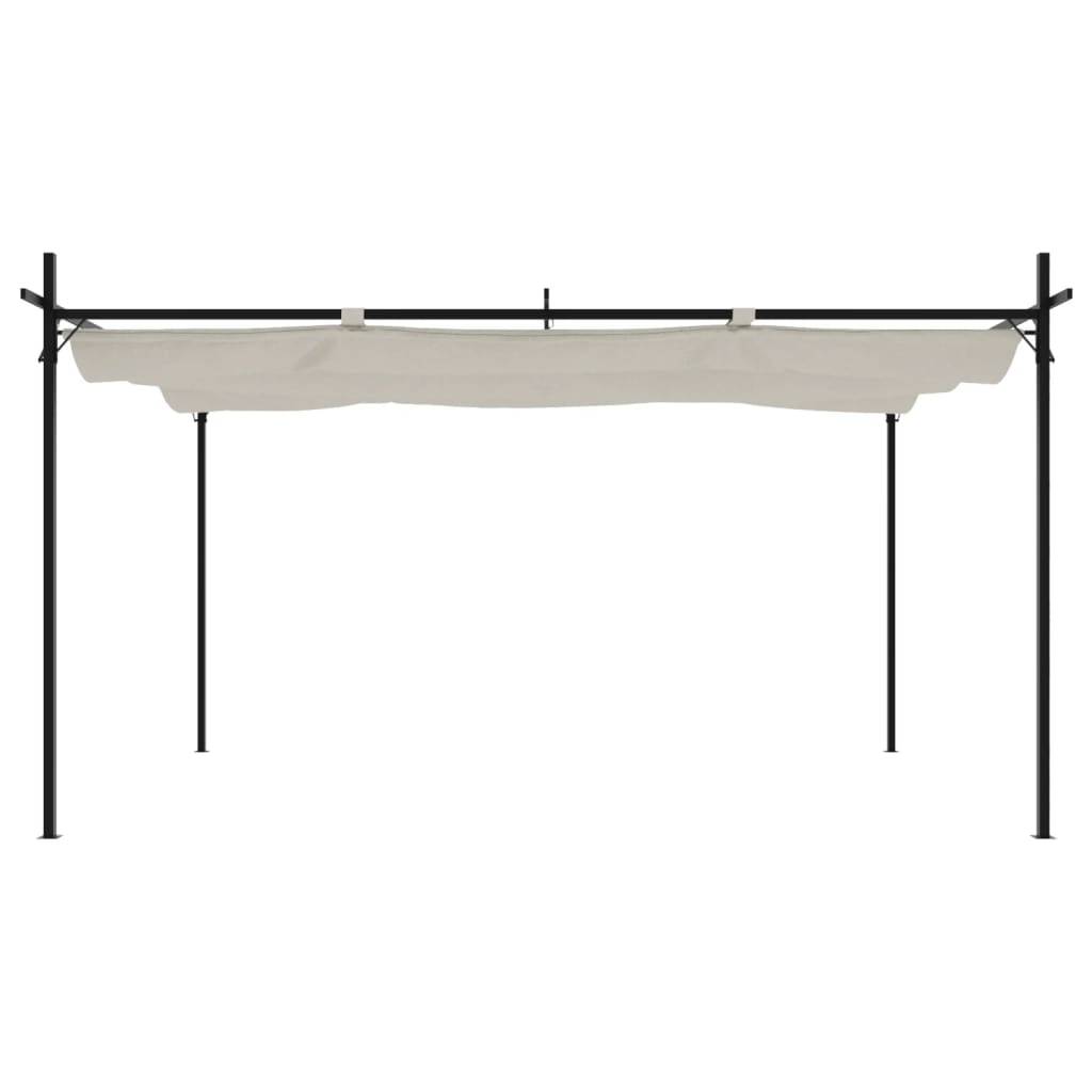 vidaXL Pergola mit Schiebedach Creme 395x292x230 cm
