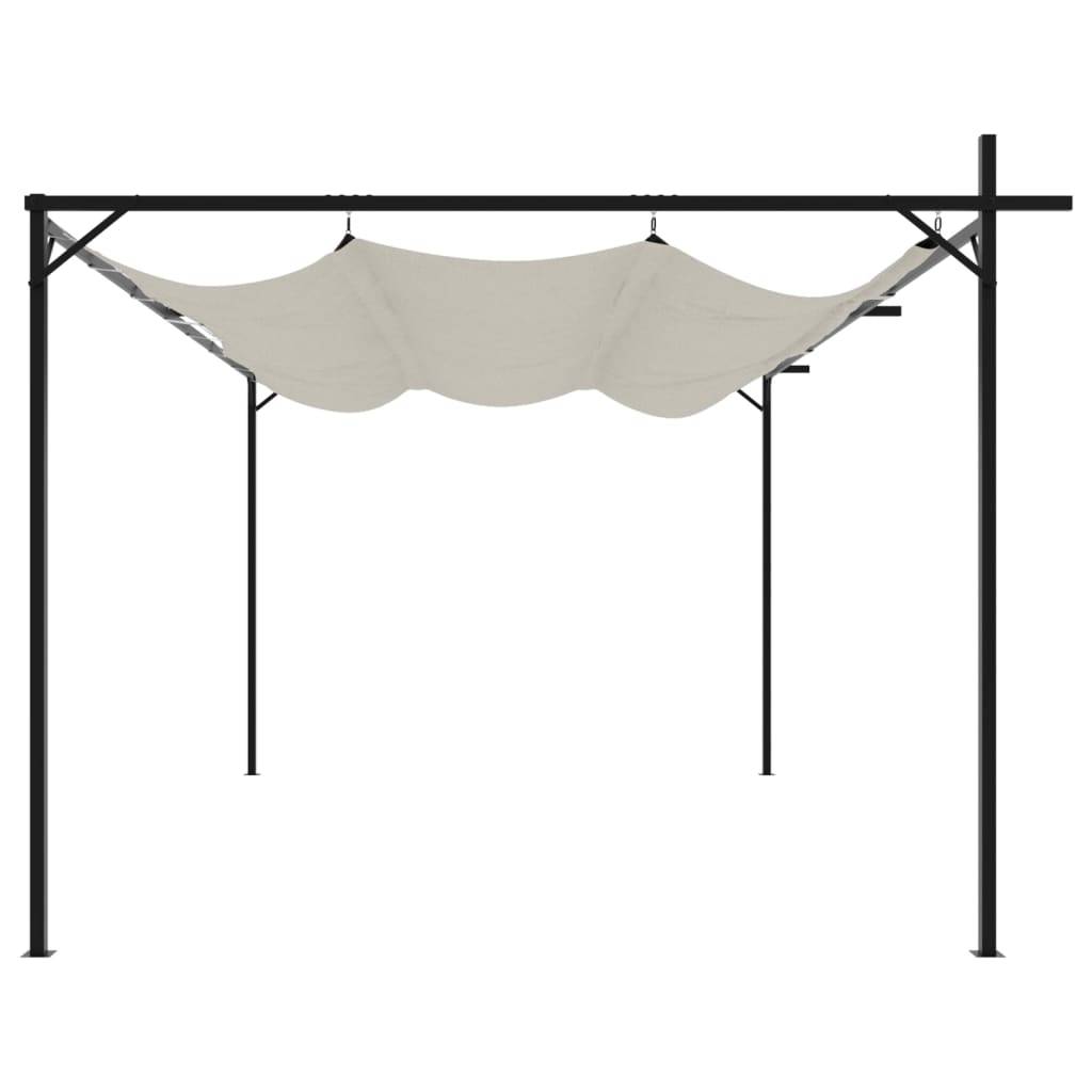 vidaXL Pergola mit Schiebedach Creme 395x292x230 cm
