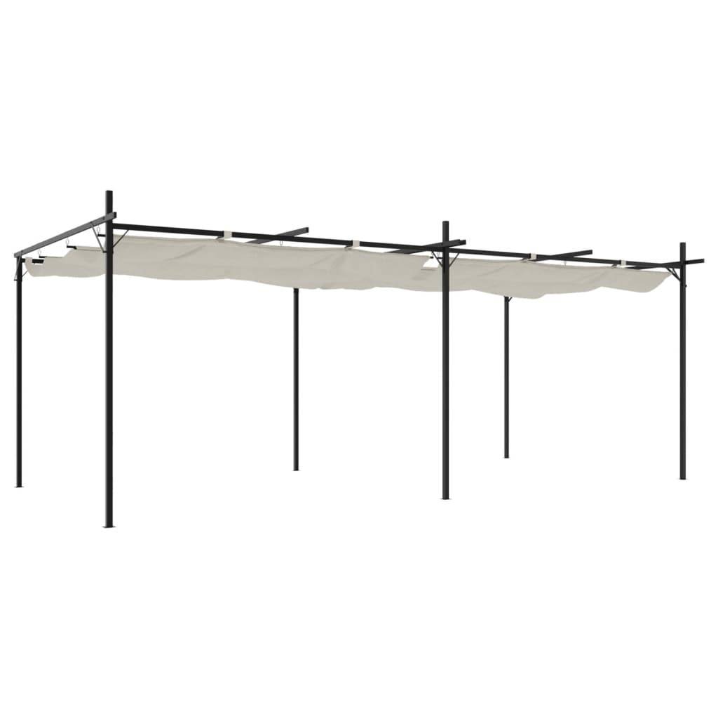 vidaXL Pergola mit Schiebedach Creme 589x292x230 cm