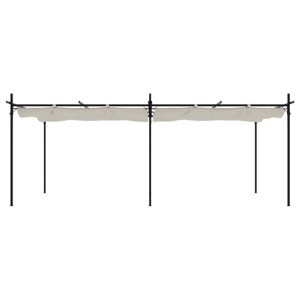 vidaXL Pergola mit Schiebedach Creme 589x292x230 cm