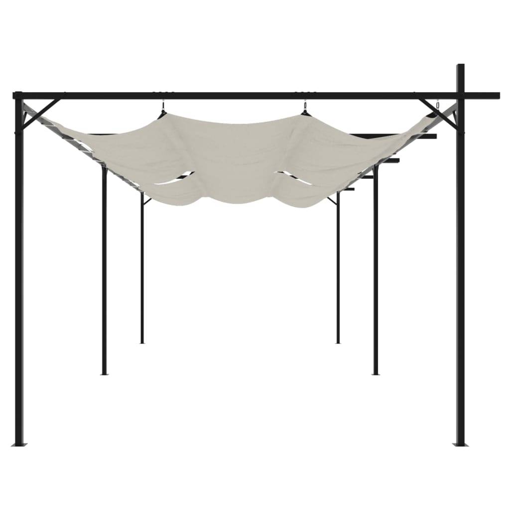 vidaXL Pergola mit Schiebedach Creme 589x292x230 cm