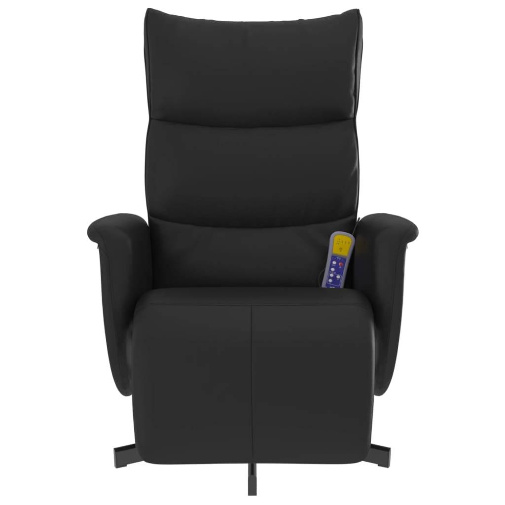 vidaXL Massagesessel mit Fußteil Schwarz Kunstleder