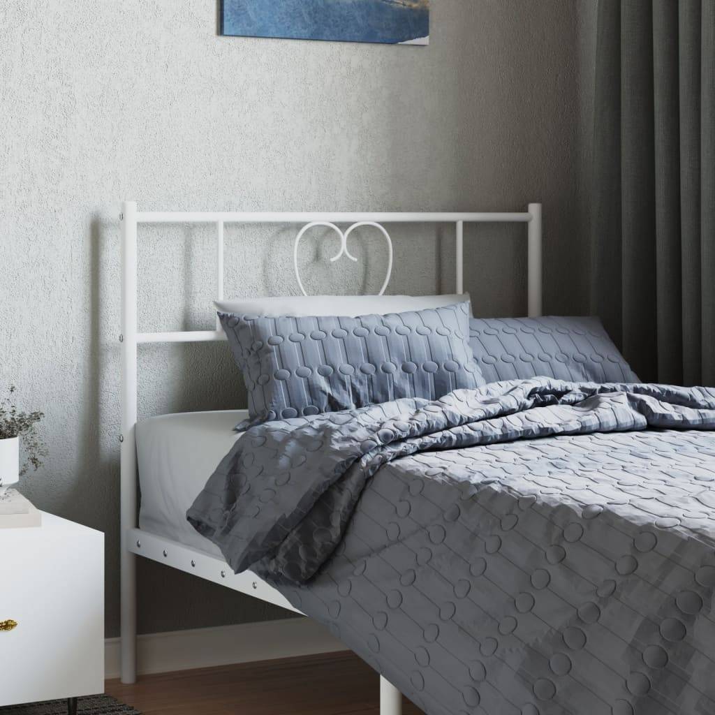 vidaXL Kopfteil Metall Weiß 75 cm