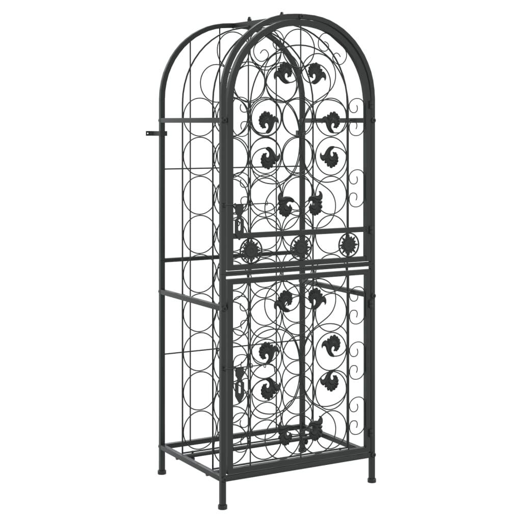 vidaXL Weinregal für 41 Flaschen Schwarz 45x36x120 cm Schmiedeeisen