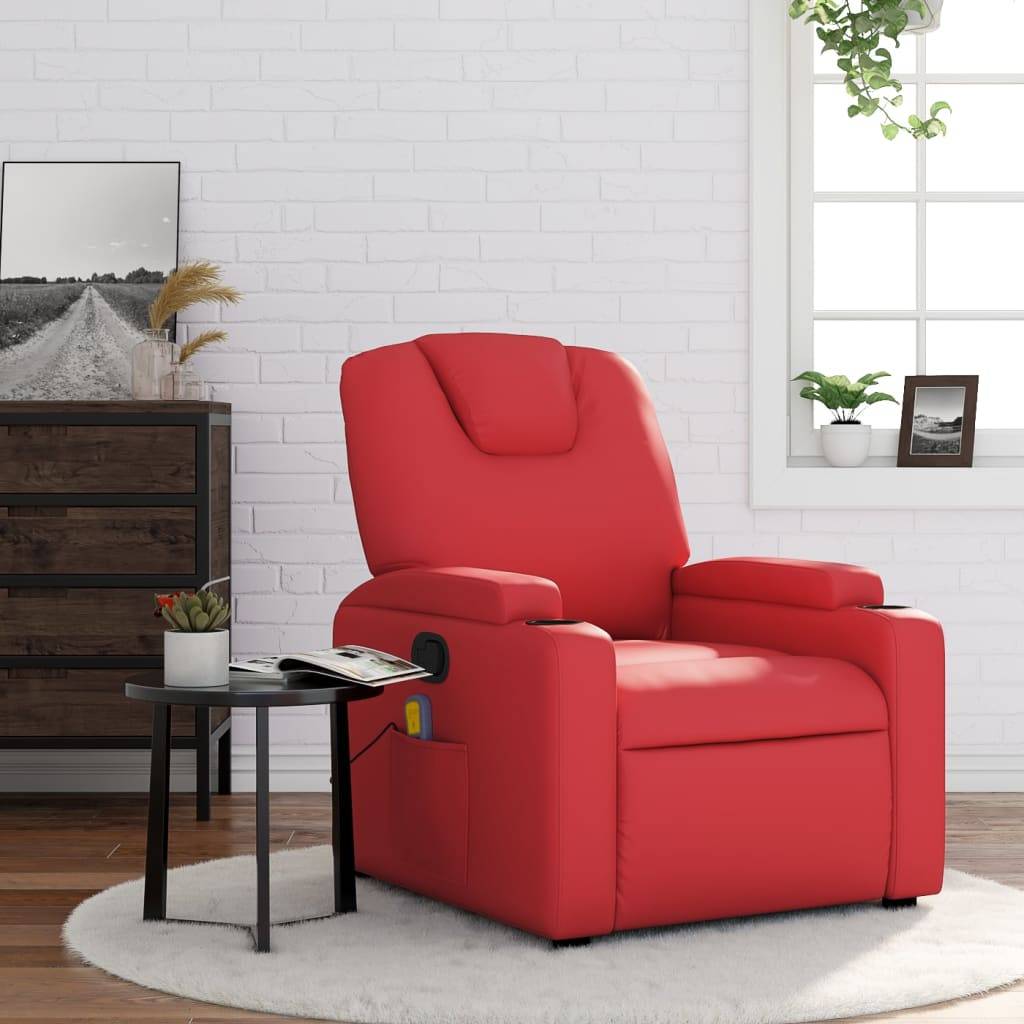vidaXL Massagesessel Rot Kunstleder