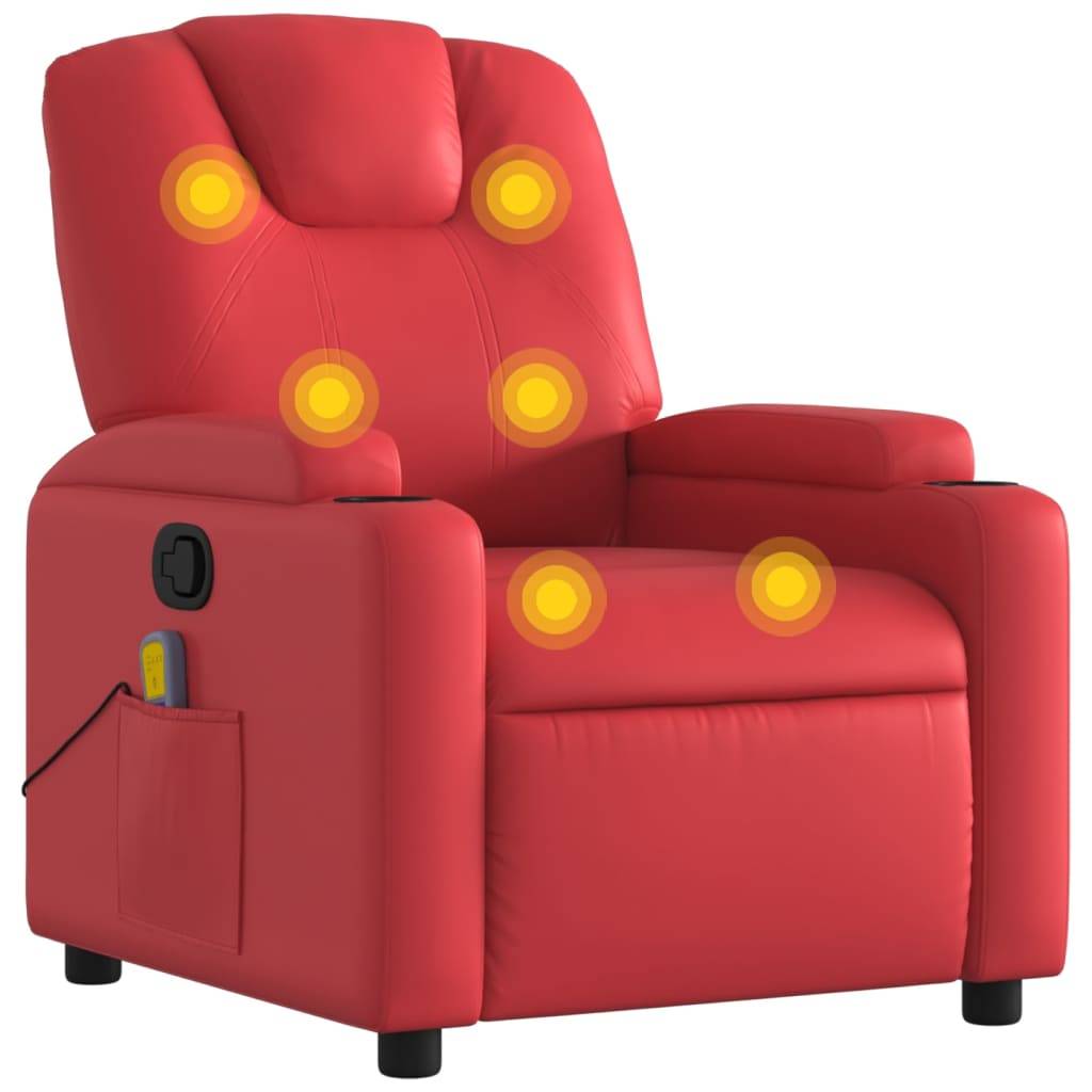 vidaXL Massagesessel Rot Kunstleder