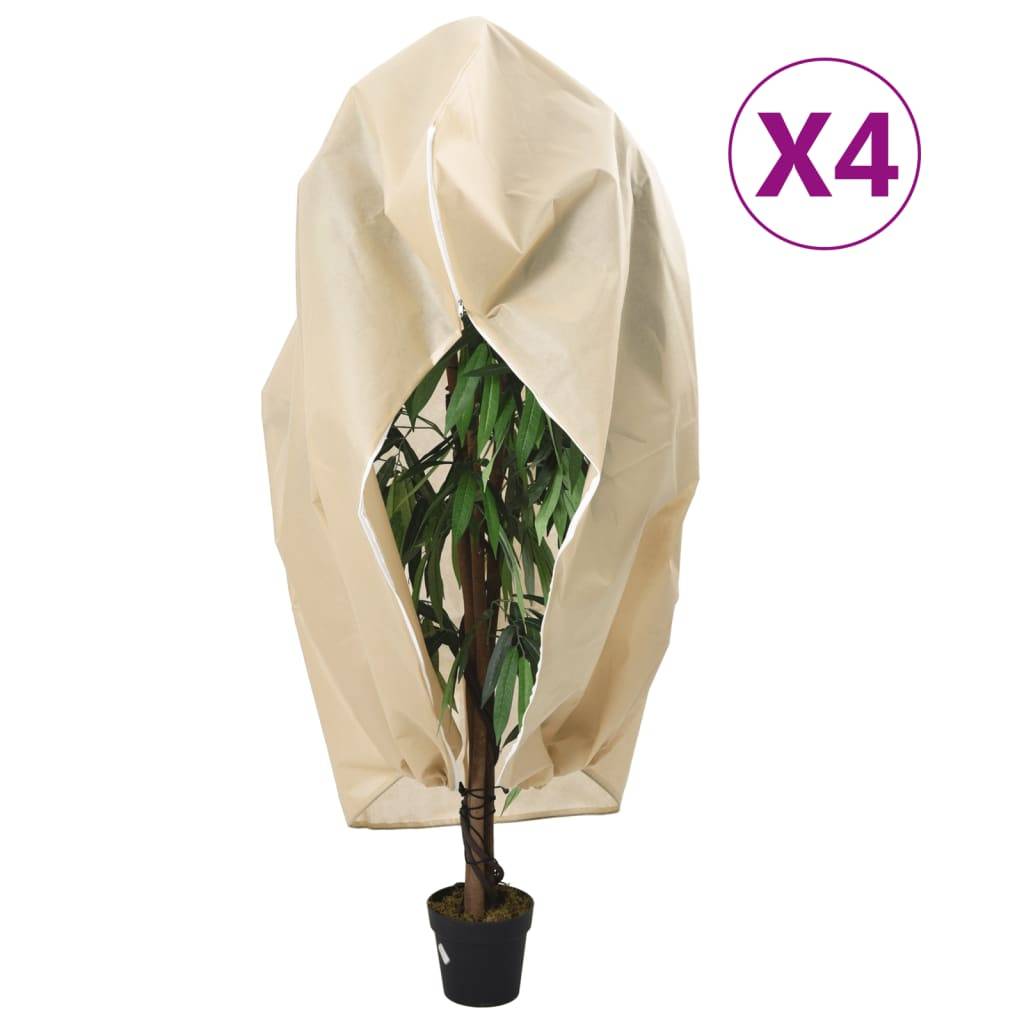 vidaXL Wintervlies mit Reißverschluss 4 Stk. 70 g/m² 1,2x1,8 m