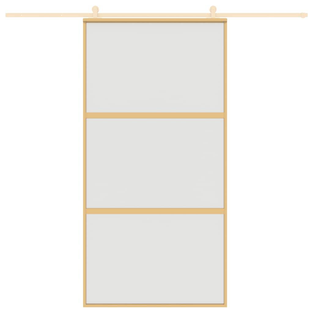 vidaXL Schiebetür Golden 102,5x205 cm Matt ESG-Glas und Aluminium