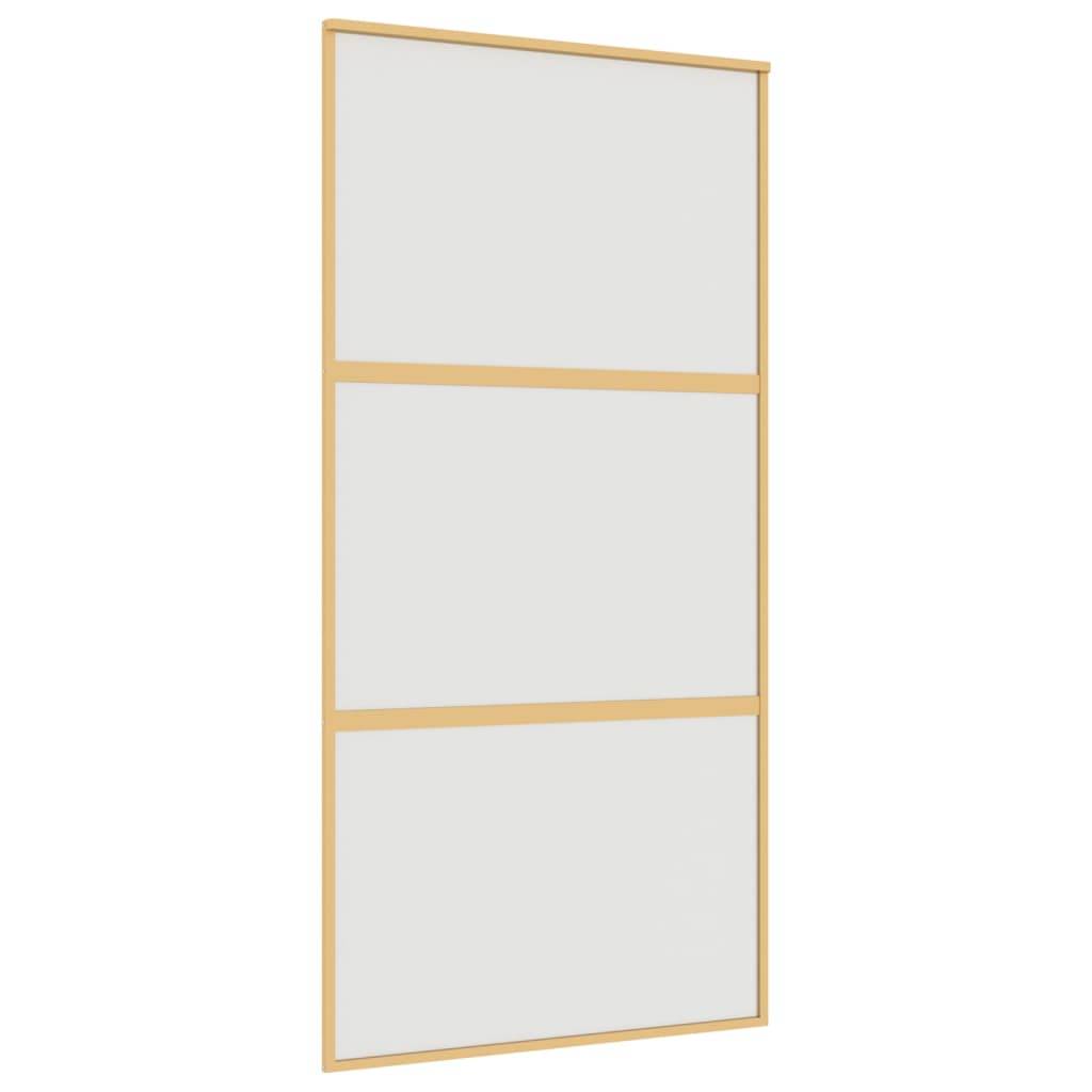 vidaXL Schiebetür Golden 102,5x205 cm Matt ESG-Glas und Aluminium