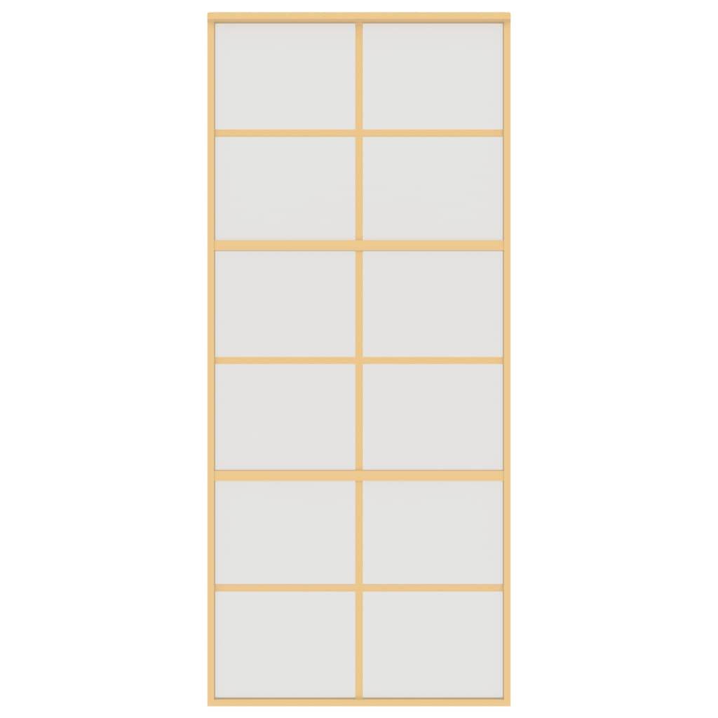 vidaXL Schiebetür Golden 90x205 cm Matt ESG-Glas und Aluminium