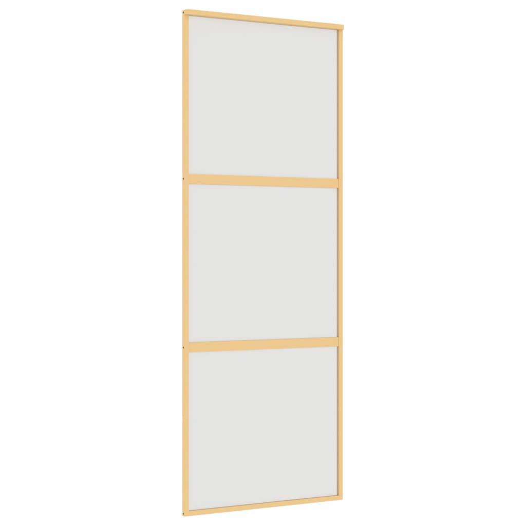 vidaXL Schiebetür Golden 76x205 cm Matt ESG-Glas und Aluminium
