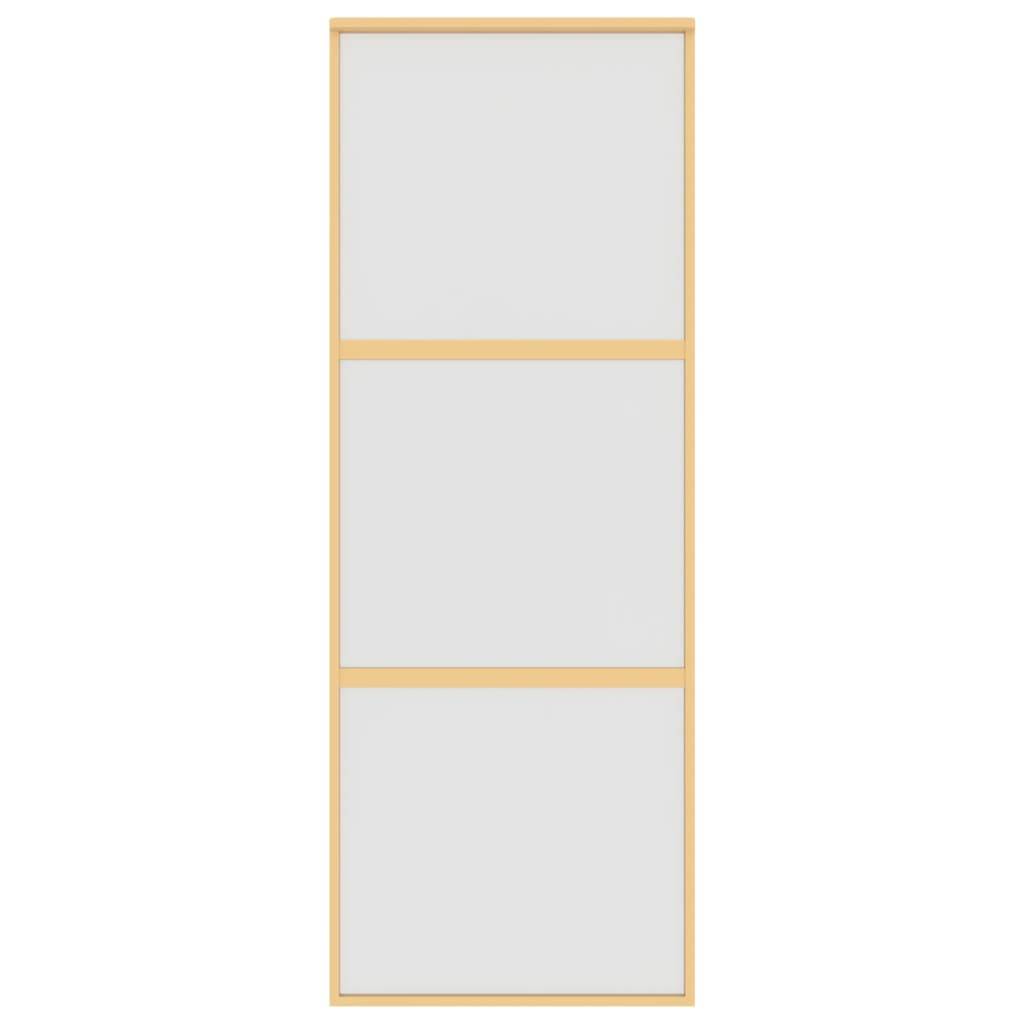vidaXL Schiebetür Golden 76x205 cm Matt ESG-Glas und Aluminium