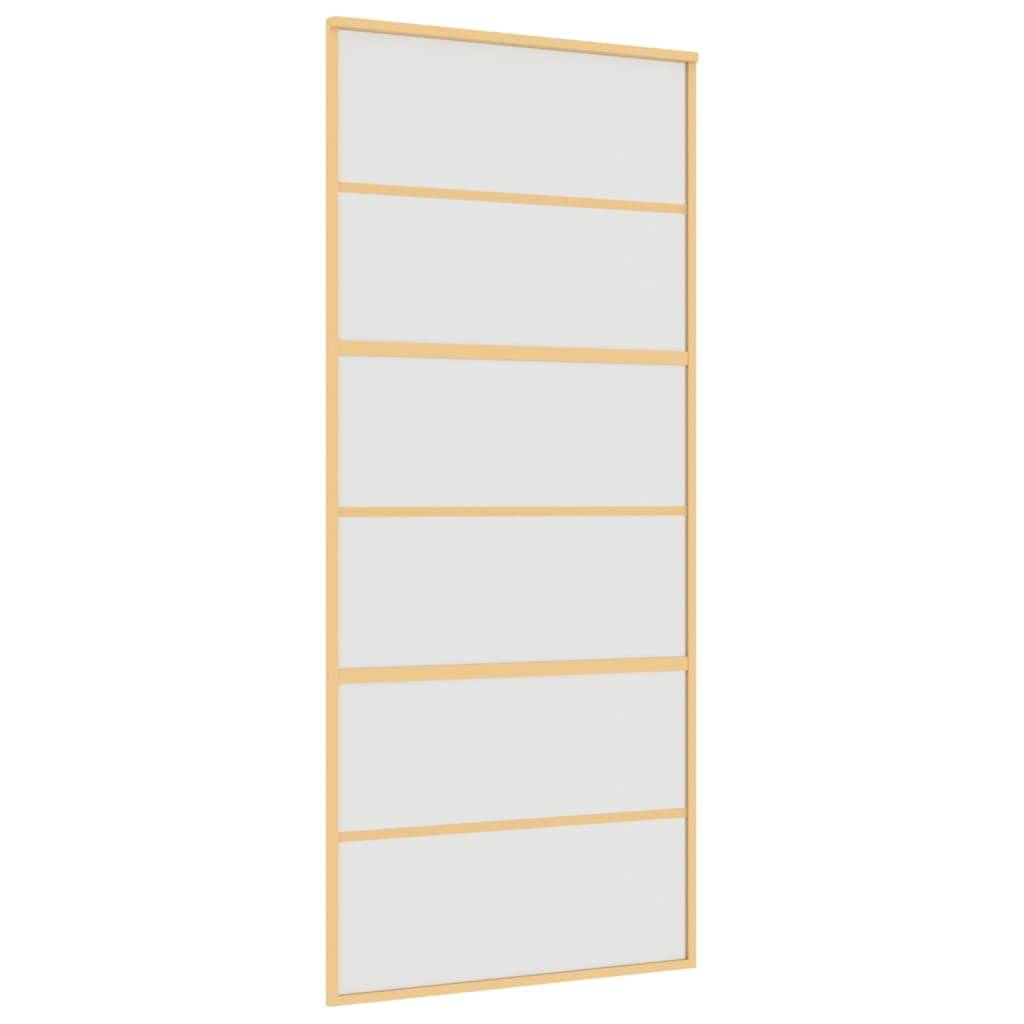 vidaXL Schiebetür Golden 90x205 cm Matt ESG-Glas und Aluminium