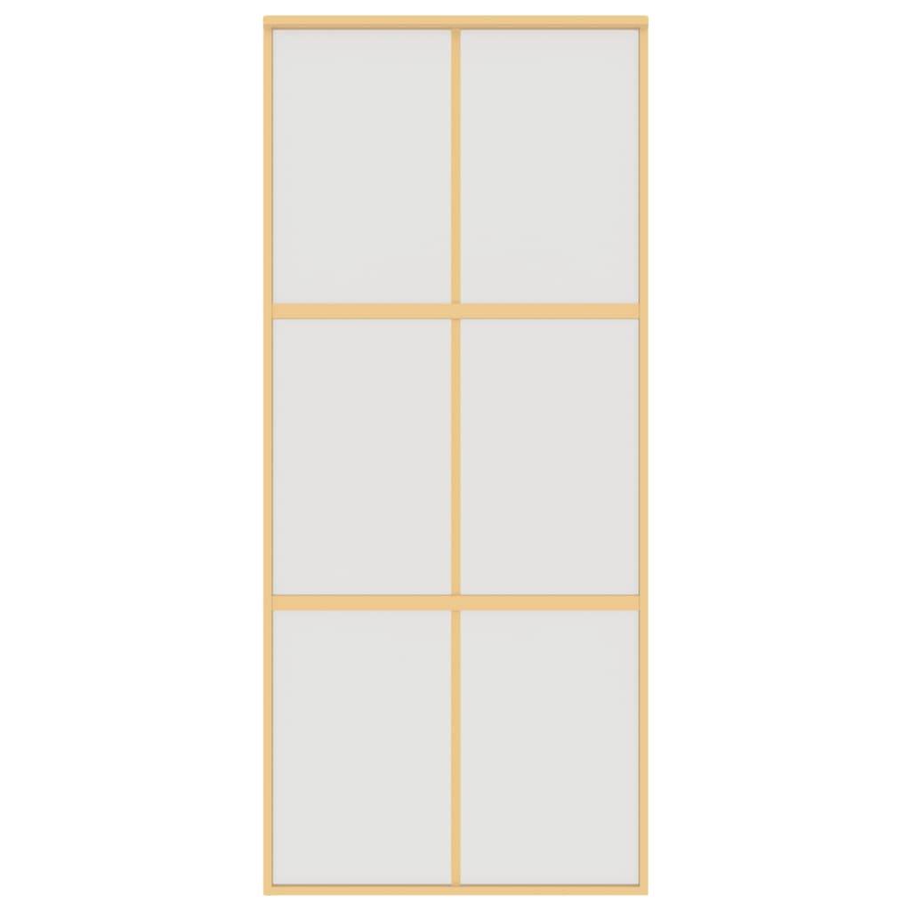 vidaXL Schiebetür Golden 90x205 cm Matt ESG-Glas und Aluminium
