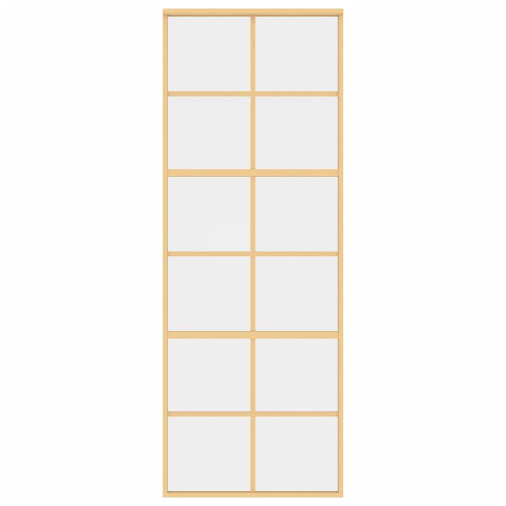 vidaXL Schiebetür Golden 76x205 cm ESG-Klarglas und Aluminium