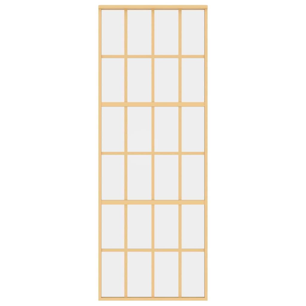 vidaXL Schiebetür Golden 76x205 cm ESG-Klarglas und Aluminium