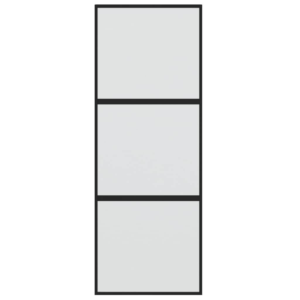 vidaXL Schiebetür Schwarz 76x205 cm Hartglas und Aluminium