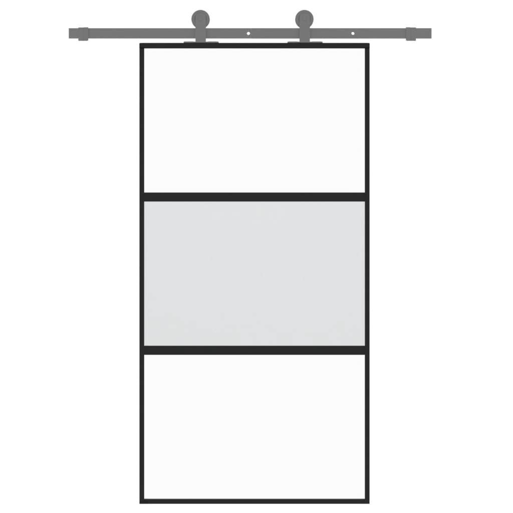 vidaXL Schiebetür Schwarz 102,5x205 cm Hartglas und Aluminium