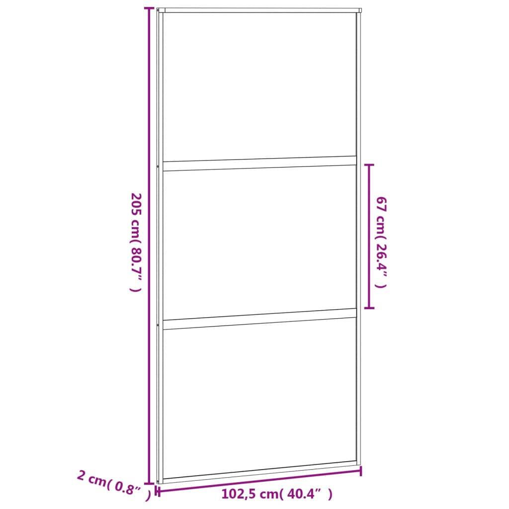 vidaXL Schiebetür Schwarz 102,5x205 cm Hartglas und Aluminium