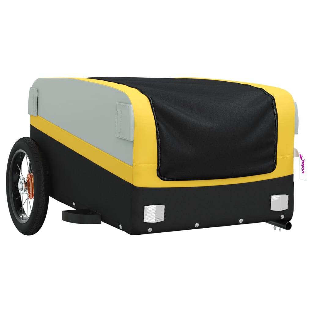 vidaXL Fahrradanhänger Schwarz und Gelb 30 kg Eisen