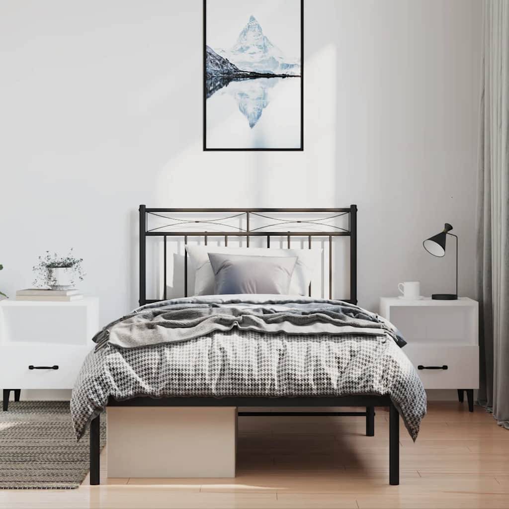 vidaXL Kopfteil Metall Weiß 193 cm