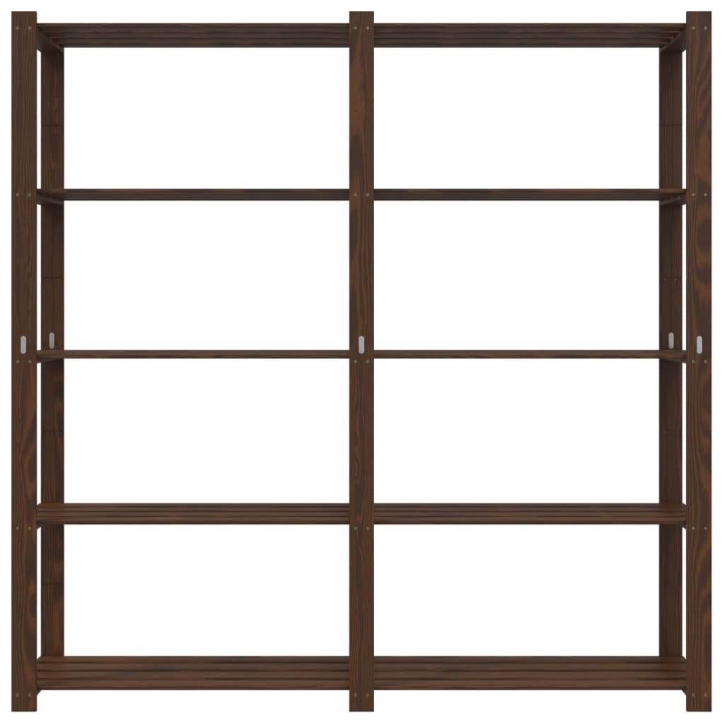 vidaXL Lagerregal mit 5 Böden Braun 170x38x170 cm Massivholz Kiefer