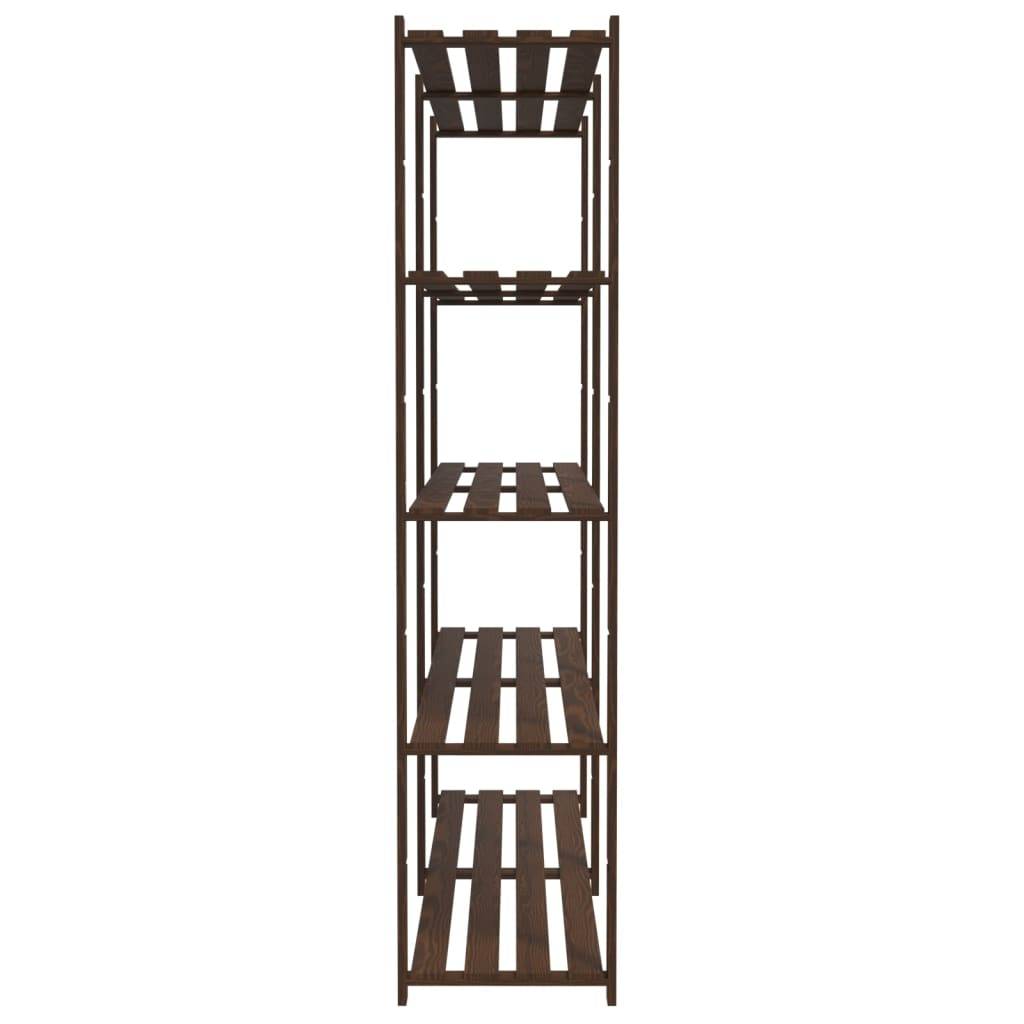 vidaXL Lagerregal mit 5 Böden Braun 170x38x170 cm Massivholz Kiefer