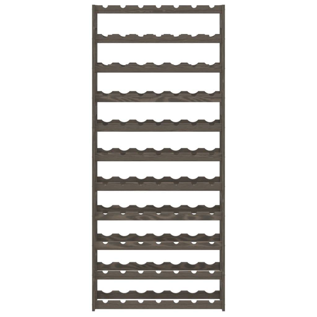 vidaXL Weinregal für 77 Flaschen Grau Massivholz Kiefer
