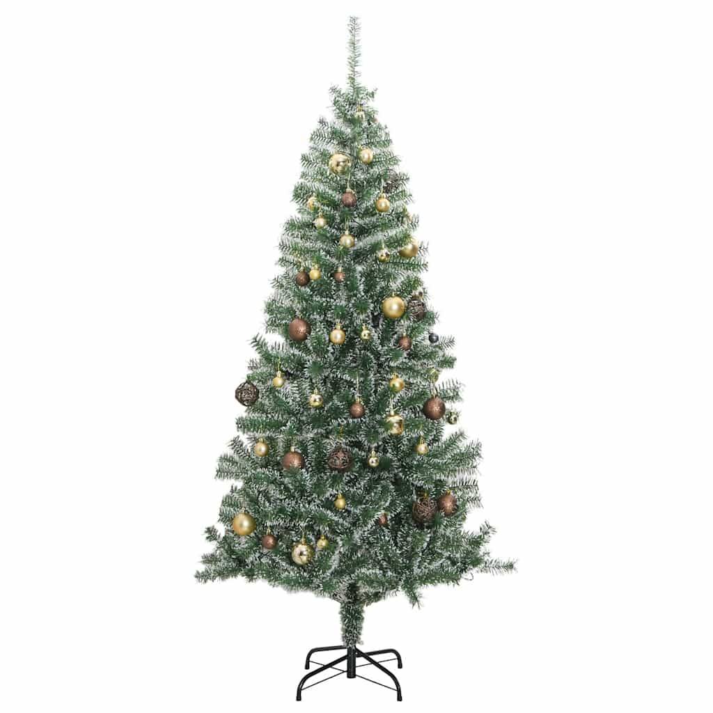 vidaXL Künstlicher Weihnachtsbaum 300 LEDs & Kugeln Beschneit 240 cm