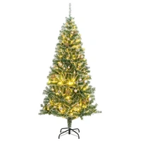 vidaXL Künstlicher Weihnachtsbaum 300 LEDs & Kugeln Beschneit 210 cm vidaXL Künstlicher Weihnachtsbaum 300 LEDs & Kugeln Beschneit 210 cm