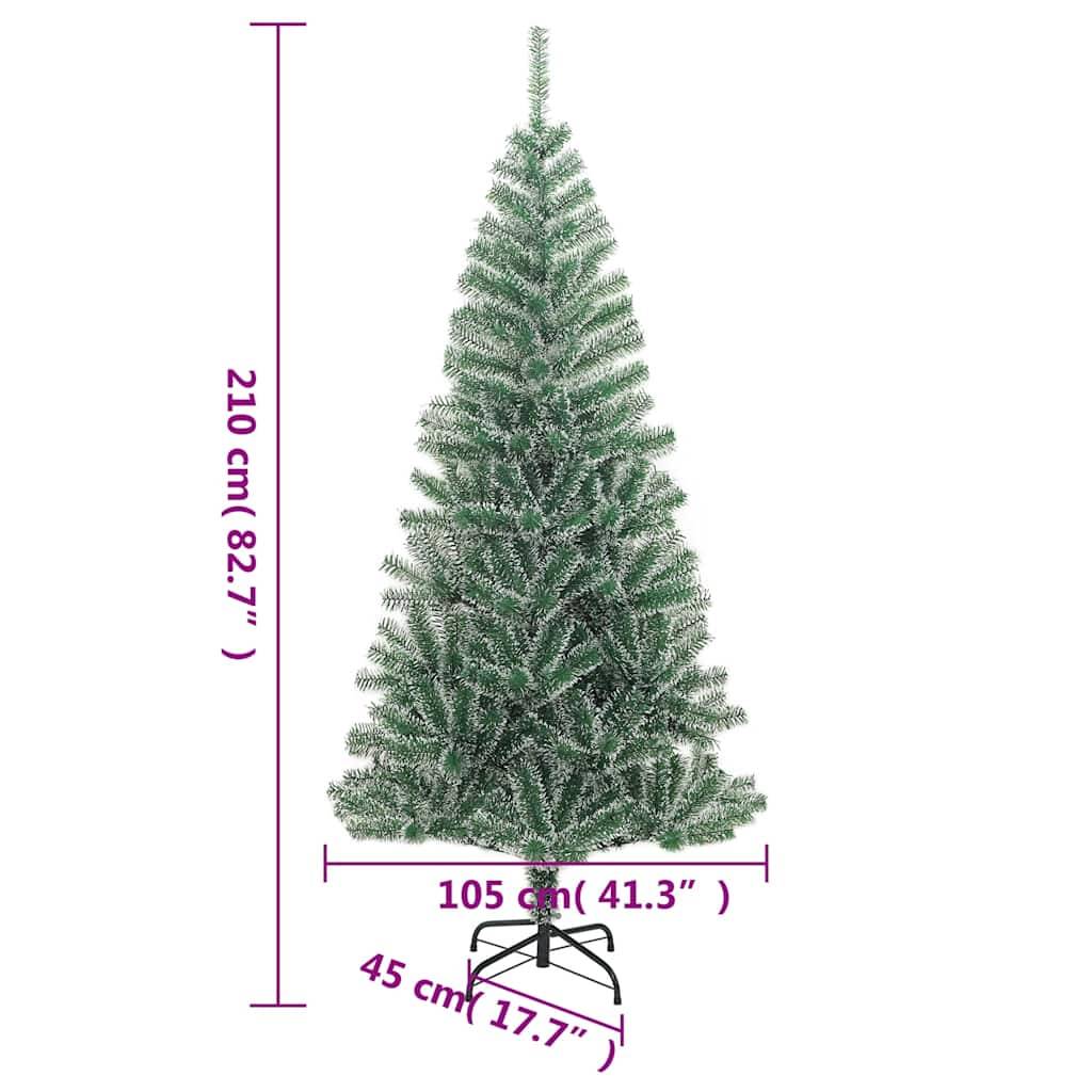 vidaXL Künstlicher Weihnachtsbaum 300 LEDs & Kugeln Beschneit 210 cm