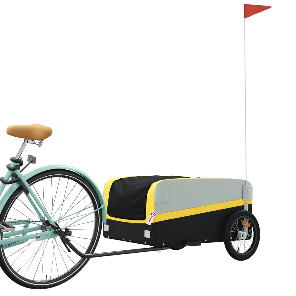 vidaXL Fahrradanhänger Schwarz und Gelb 45 kg Eisen