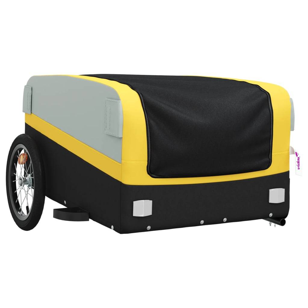 vidaXL Fahrradanhänger Schwarz und Gelb 45 kg Eisen