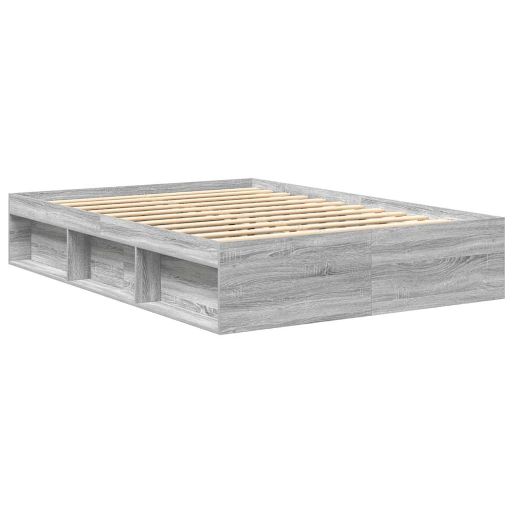 vidaXL Bettgestell Grau Sonoma 135x190 cm