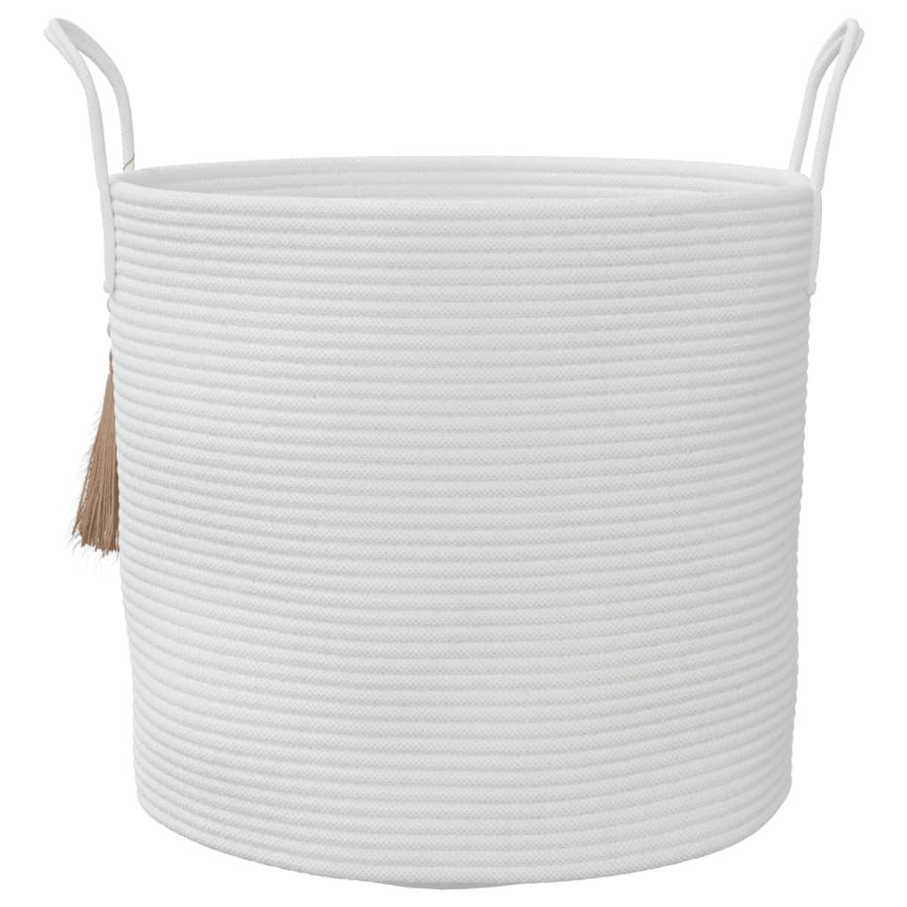 vidaXL Aufbewahrungskorb Weiß Ø40x35 cm Baumwolle