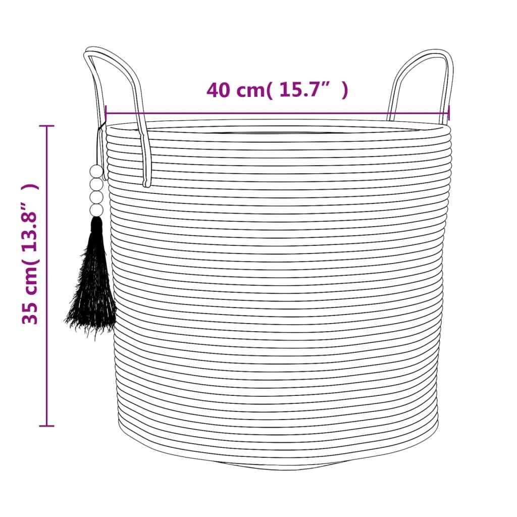 vidaXL Aufbewahrungskorb Weiß Ø40x35 cm Baumwolle