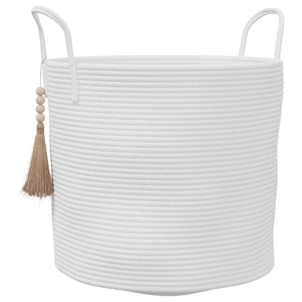 vidaXL Aufbewahrungskorb Weiß Ø40x35 cm Baumwolle