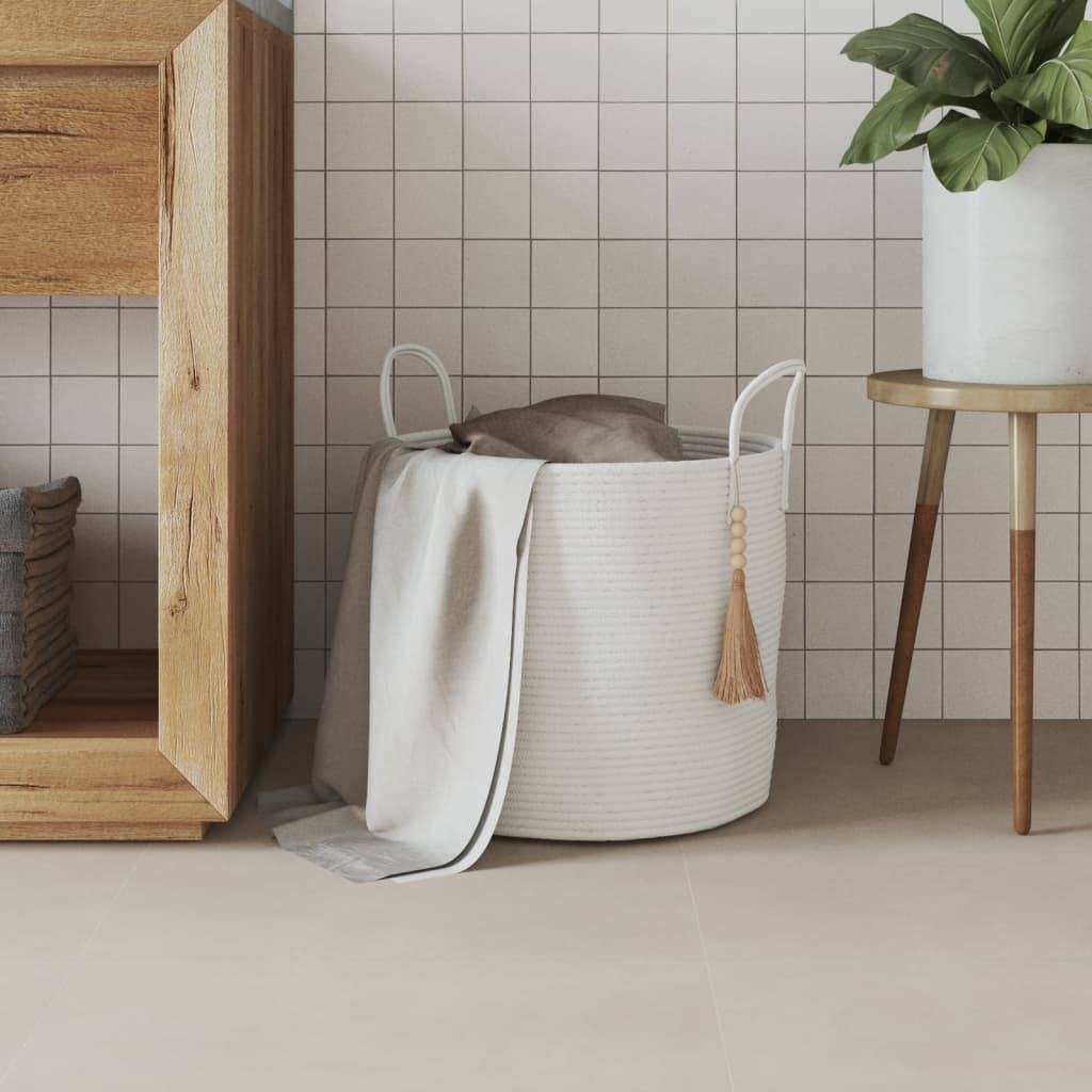 vidaXL Aufbewahrungskorb Weiß Ø40x35 cm Baumwolle