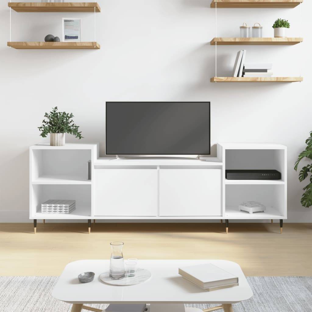 vidaXL TV-Schrank Weiß 160x35x55 cm Holzwerkstoff