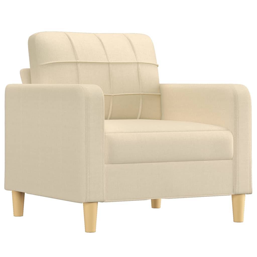 vidaXL 4-tlg. Sofagarnitur mit Kissen Creme Stoff