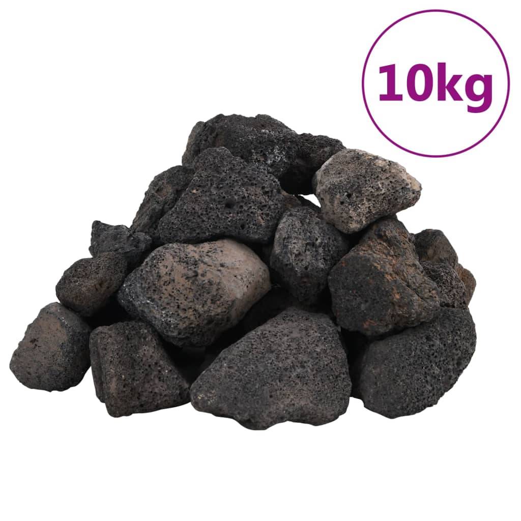 vidaXL Lavagranulat 10 kg Schwarz 5-8 cm