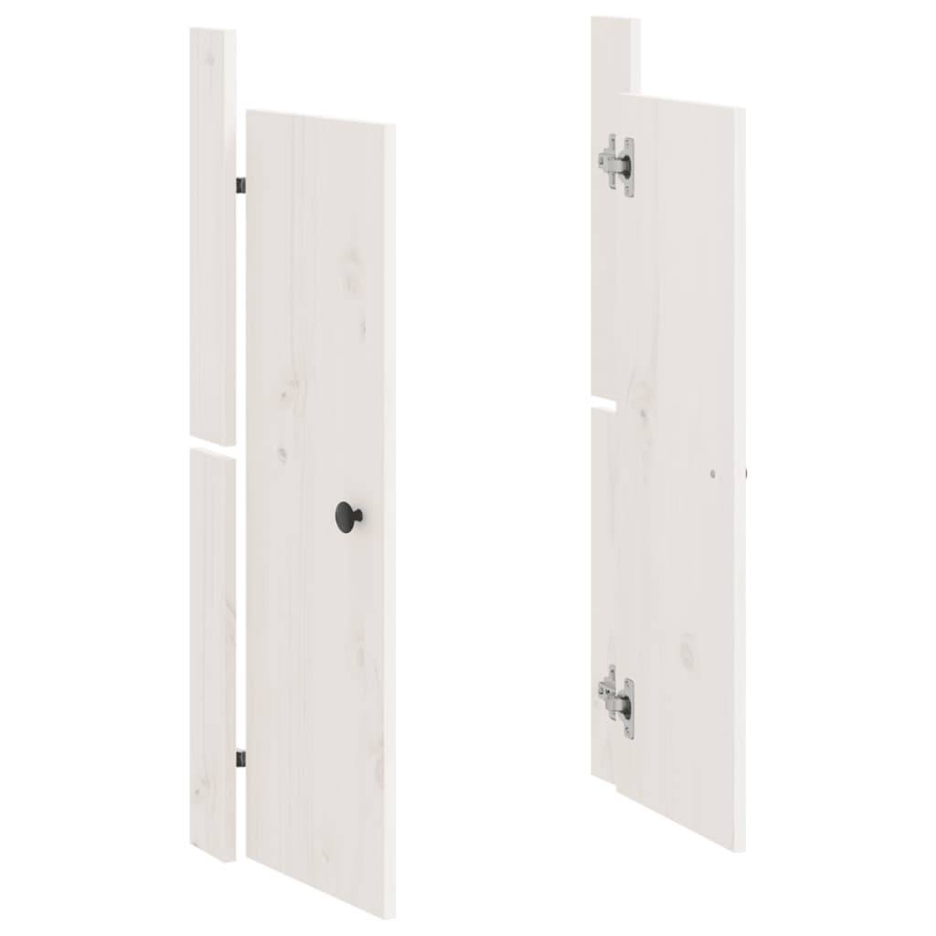 vidaXL Türen für Outdoor-Küche Weiß 50x9x82 cm Massivholz Kiefer