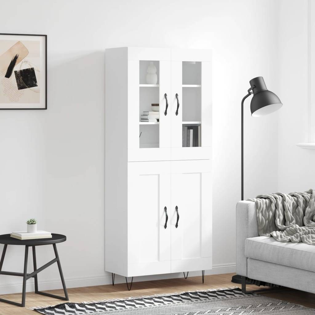 vidaXL Highboard Weiß 69,5x34x180 cm Holzwerkstoff
