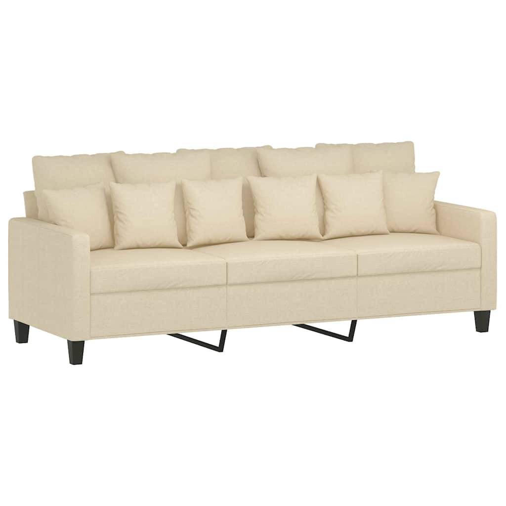 vidaXL 3-Sitzer-Sofa Creme 180 cm Stoff