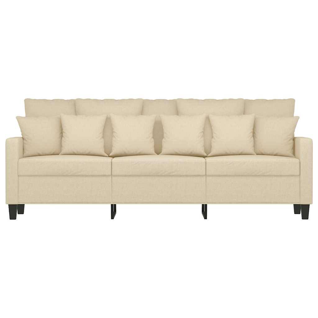 vidaXL 3-Sitzer-Sofa Creme 180 cm Stoff