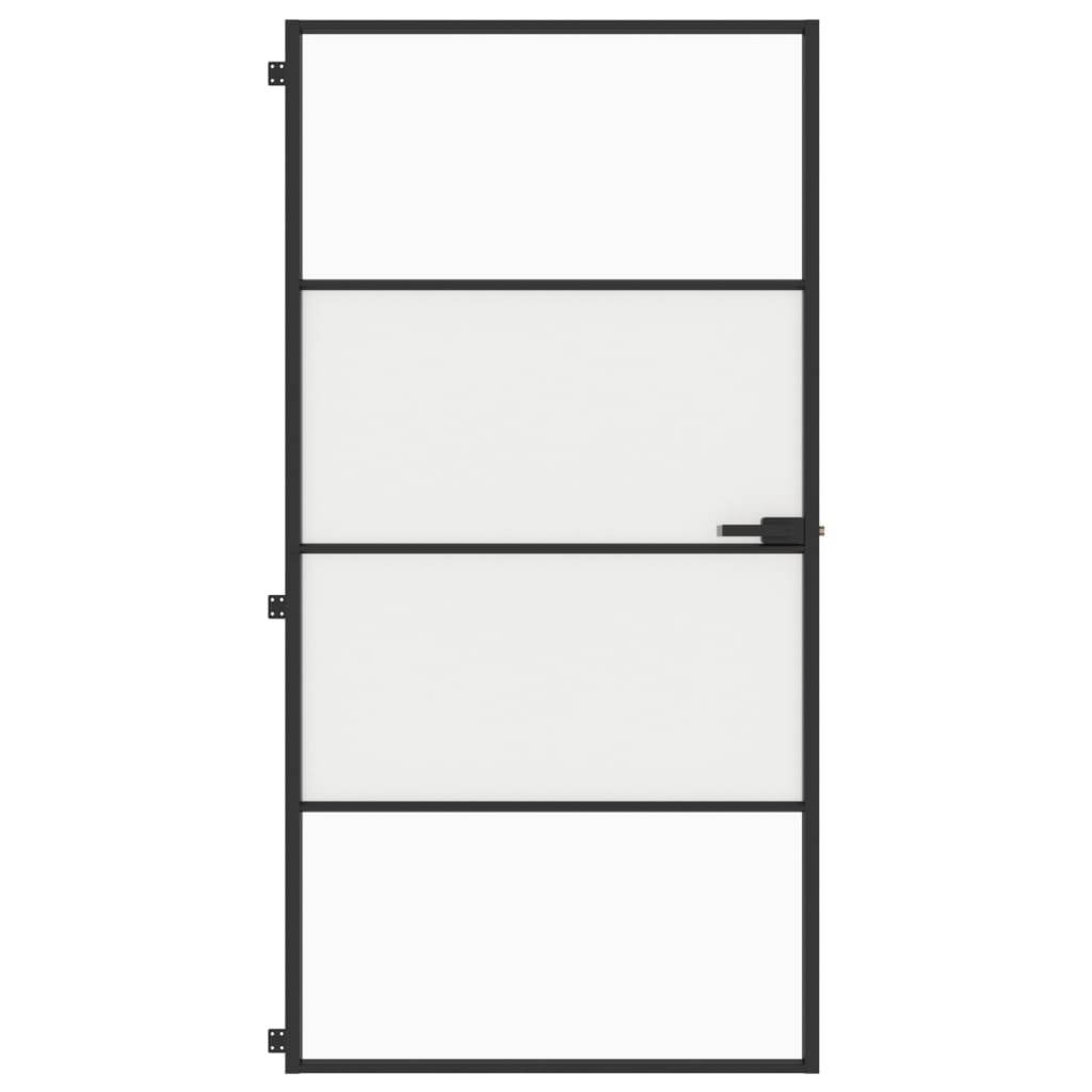 vidaXL Innentür Schlank Schwarz 102,5x201,5 cm Hartglas & Aluminium