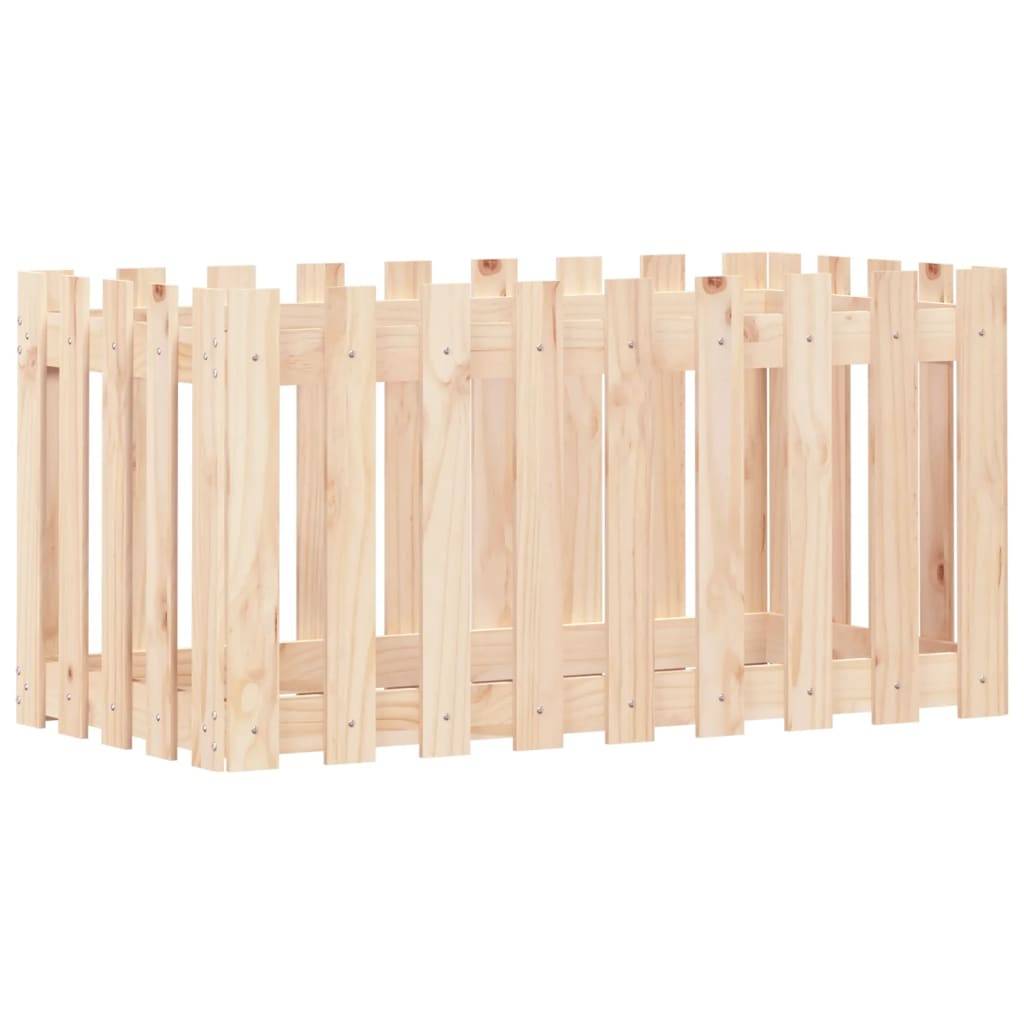 vidaXL Hochbeet Lattenzaun-Design 100x50x50 cm Massivholz Kiefer